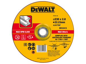 Dewalt Depressed Centre Metal Cutting Disc 230mm DEWDT43913QZ