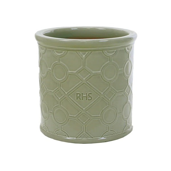 18cm RHS Lattice Mint Green Cylinder