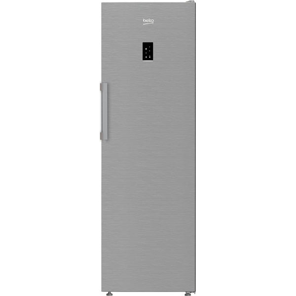 Beko Larder Fridge 186cm H 60cm W ( E Energy) Stainless Steel HarvestFresh LED Display