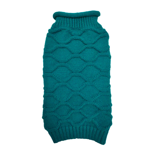 Honeycomb Teal Dog Jumper | Small