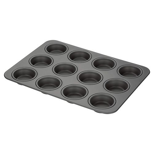 Stellar Hard Anodised, 12 Cup Cupcake/Muffin Tin, Cup Size 7 x 2.5cm