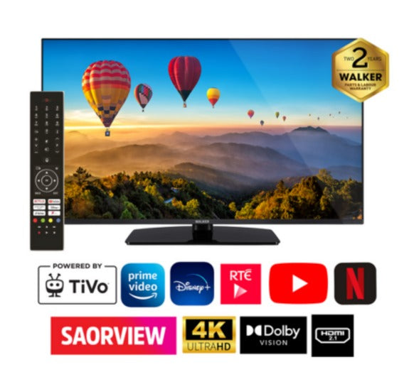 Walker 50" Borderless 4K LED Smart TV with TIVO | WP4K50241BRD