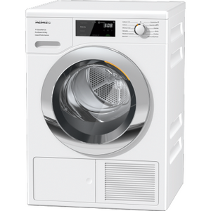 Miele T1 8KG Freestanding EcoSpeed Heat Pump Tumble Dryer - Lotus White | TEF 765 WP