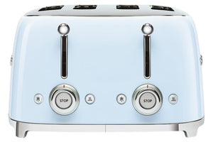 Smeg 50's Retro Style 4 Slice Toaster | TSF03PBUK | Pastel Blue - KeansClaremorris