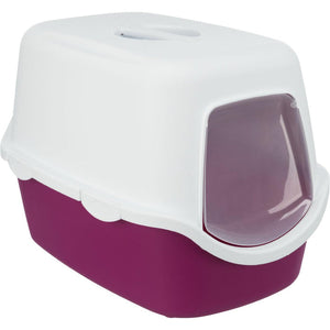 Vico Hooded Litter Tray - Berry