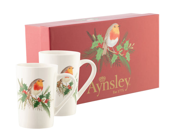 Aynsley Robin Latte Mugs - Set Of 2