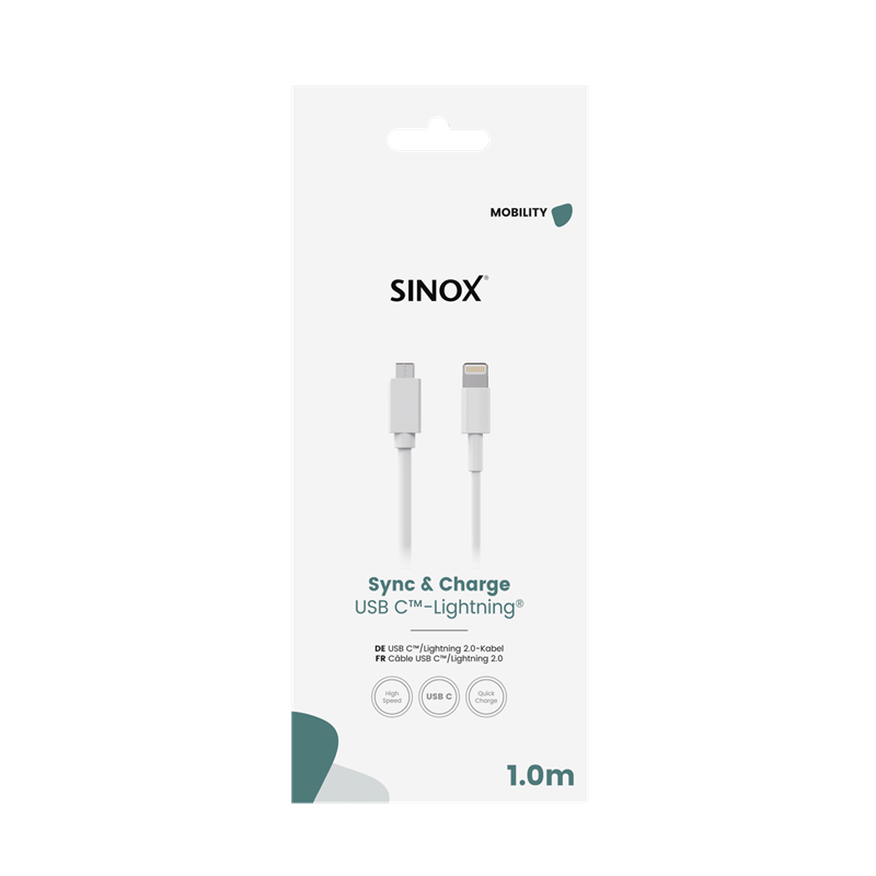 Sinox Sx Usb C-Lightning Cable 1 M White