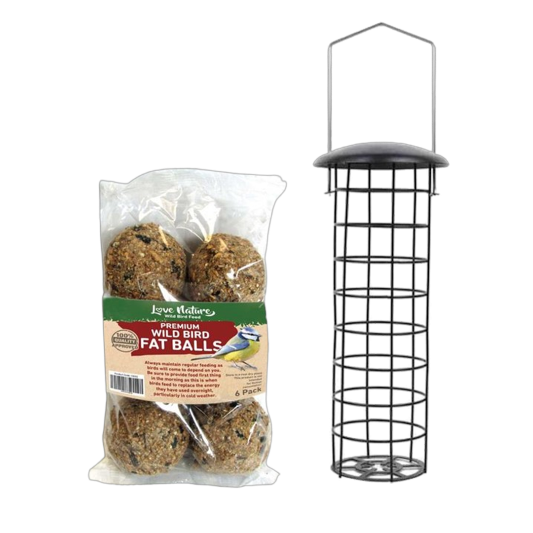 Love Nature Fat Balls Bag 6 Pack + FREE 1x Fat Ball Feeder