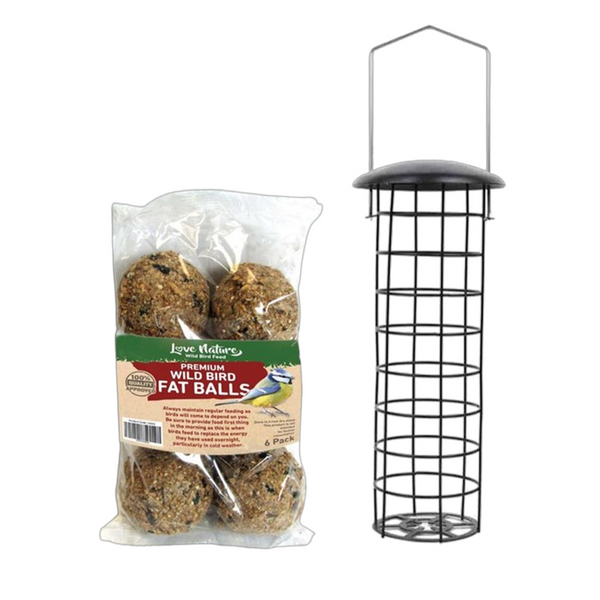 Love Nature Fat Balls Bag 6 Pack + FREE 1x Fat Ball Feeder