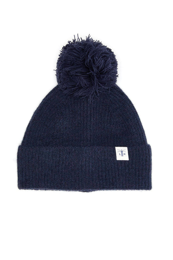 Hannah Hat & Bobble - One Size - Navy