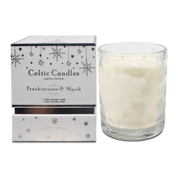 Celtic Candle Double Wick Christmas  Francinsense and Myrrh - KeansClaremorris