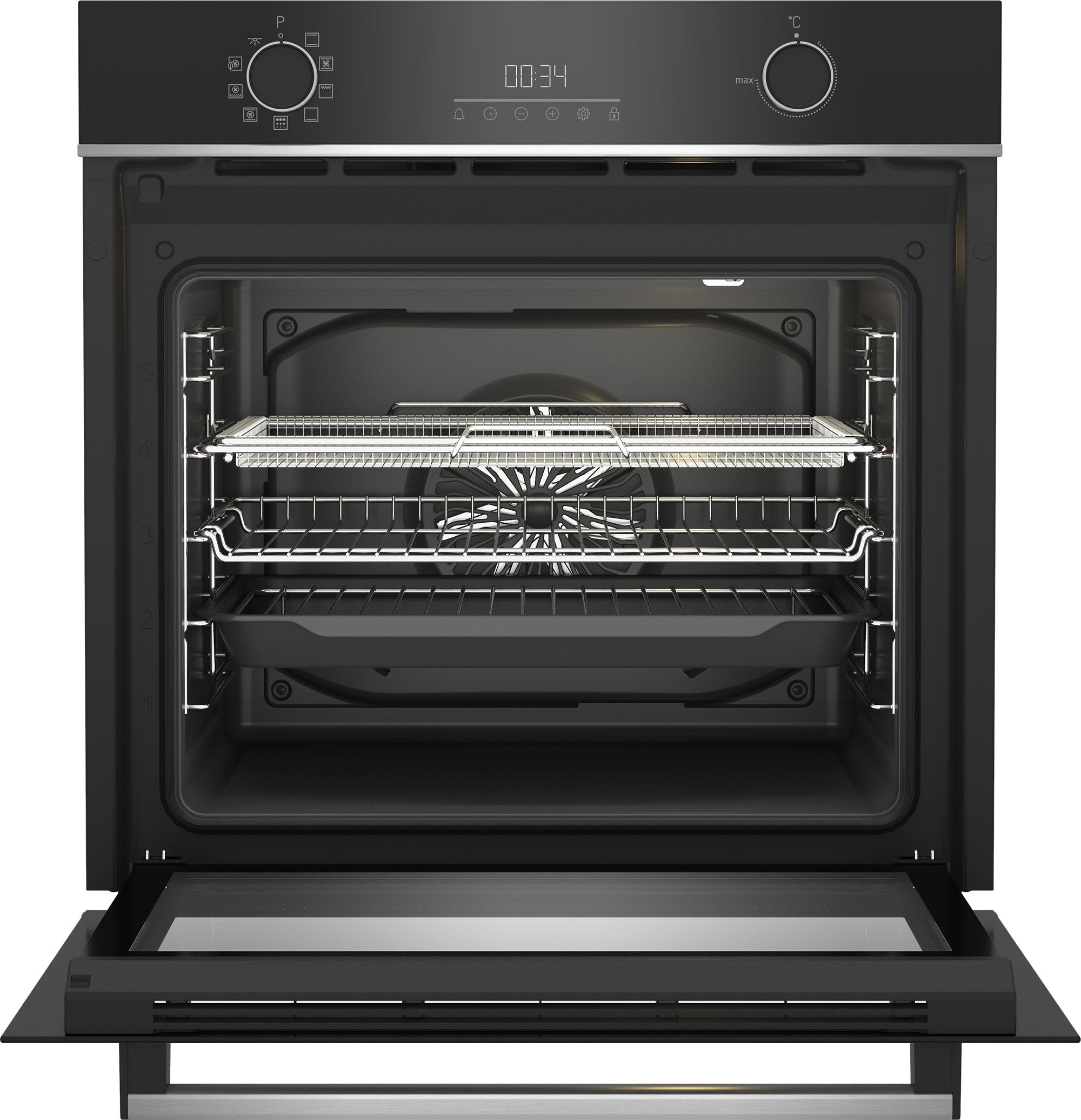 BEKO Multifunction Pyro Single Oven with Air Fry technology