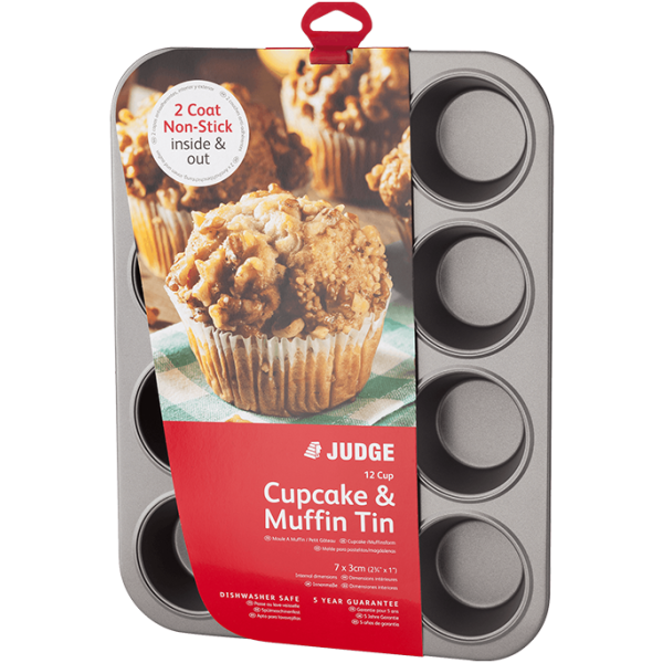 Judge Bakeware 12 Cup Cupcake/Muffin Tin Non-Stick