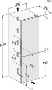 Miele KD4072E ACTIVE Freestanding Fridge Freezer 186cm Stainless Steel