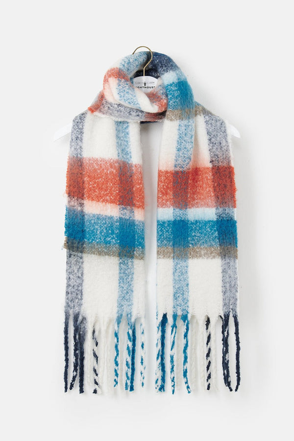 Lighthouse Scarf -Rust/Deep Teal/Mocha