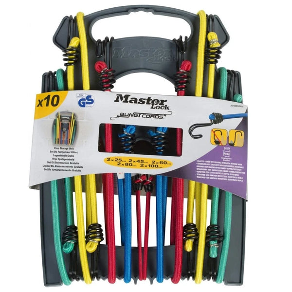 Master Lock Premium Mixed Size Bungee Cords 10 Piece Set XMS24BUNGEE