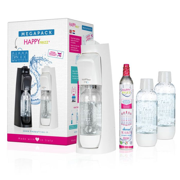 Happy Frizz MIO Sparkling Water Maker, Black (+Gas & 2 Bottle)