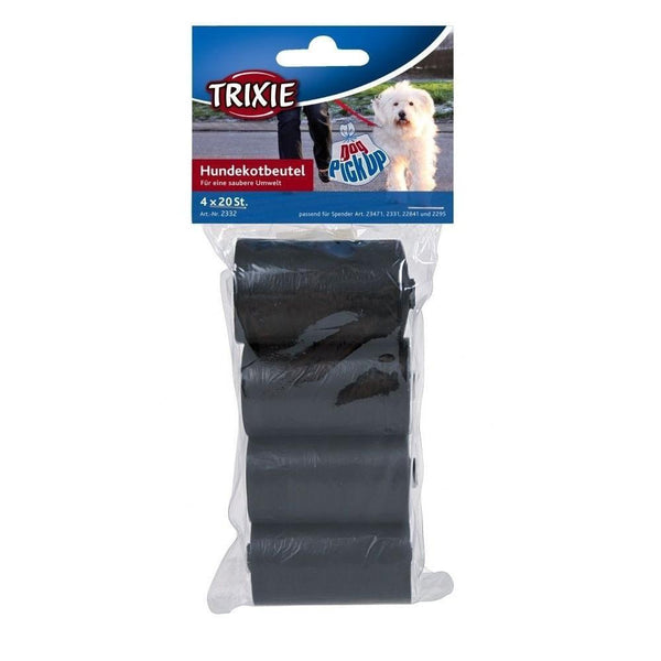 Dog Pick Up Poo Bags Medium 4 Rolls Black