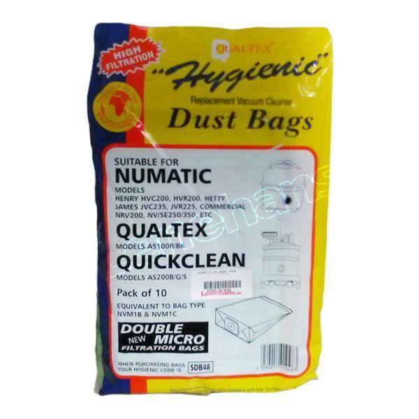 Qualtex Hygienic SDB48 Vacuum Cleaner Dust Bags -for henry vacuum cleaners