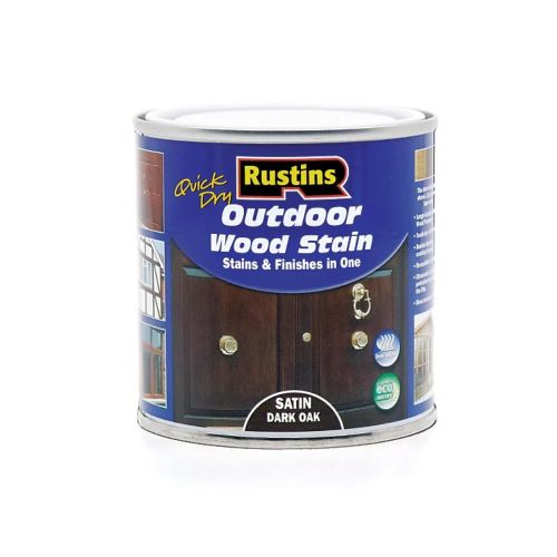 Rustins Woodstain Satin Dark Oak 250ml - KeansClaremorris