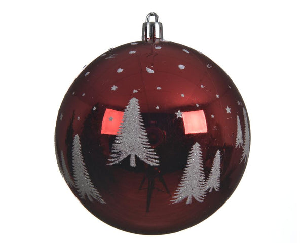 Bauble shatterproof shiny tree- glitter 10cm - KeansClaremorris