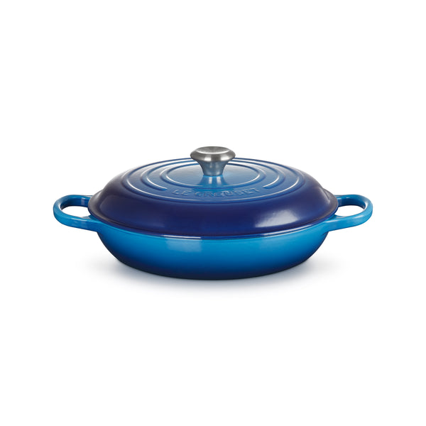 Le Creuset Signature Cast Iron Shallow Casserole 30cm Azure - KeansClaremorris