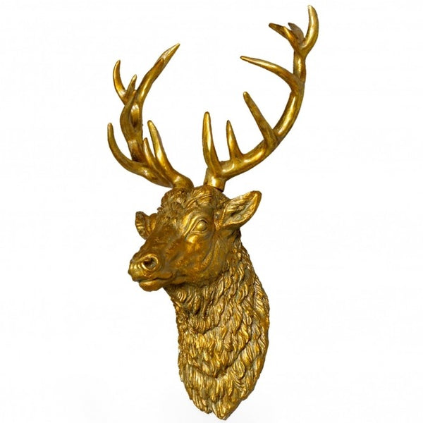 14cm Gold Stag Head - KeansClaremorris