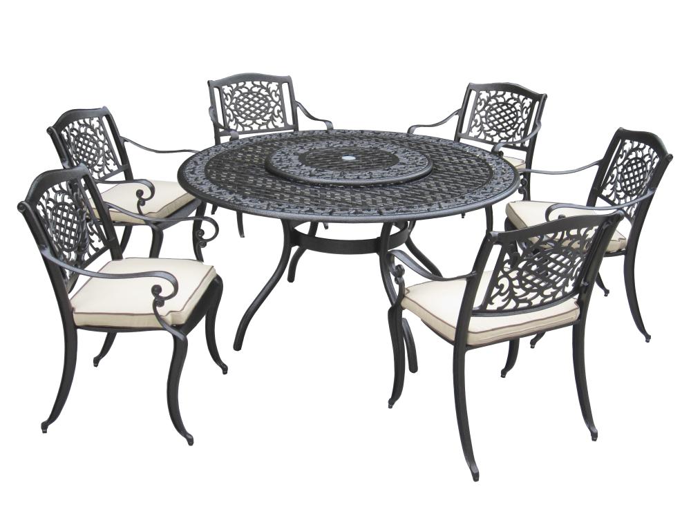 Furniture Set With Parasol Ballygowan 6 Seater Garden F& Lazy Susan ...