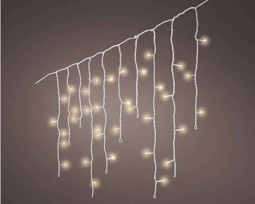 Led Icicle Lights 8 Function  L2000cm - White/Warm White Twinkle Effect Outdoor - KeansClaremorris