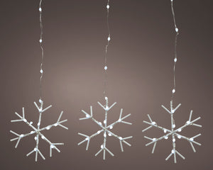 480 Cool White Micro LED Lights tree bunch silver cable & snowflake detail outdoor/indoor for 7ft tree - KeansClaremorris