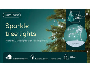 408L Cool White Micro LED tree bunch gb flashing effect outdoor/indoor with silver cable for 6ft tree - KeansClaremorris