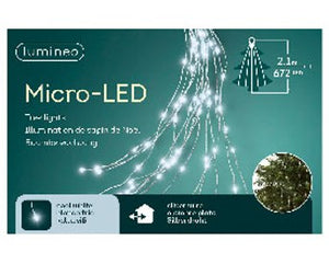 672L Cool white/silver wire Micro LED Lights Tree Bunch Outdoor/indoor 210cm with timer - KeansClaremorris