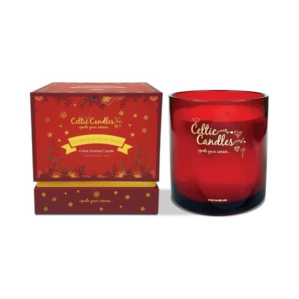 4 Wick Cinnamon candle Incl Bag - KeansClaremorris