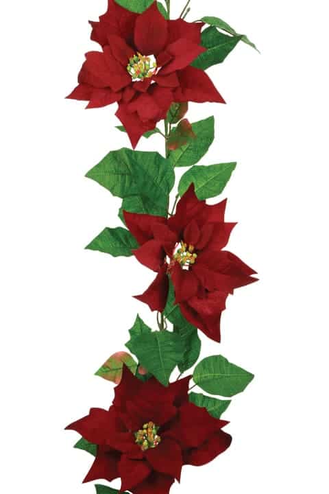 Vel Poinsettia Garland - KeansClaremorris